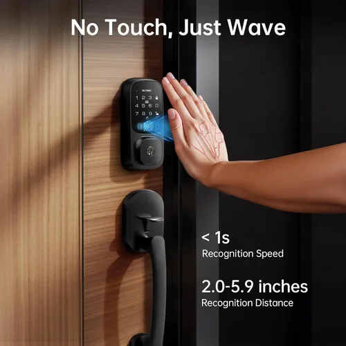 Miniatura 2 de NUTOMO Palm Vein Smart Lock: cerradura de palma para puerta de entrada sin llave, teclado WiFi integrado, cerrojo digital electrónico con control