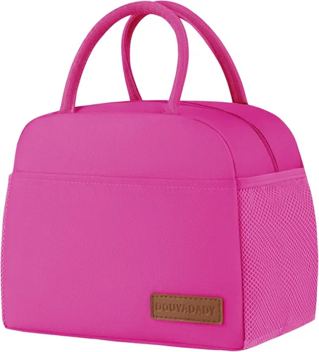 Miniatura 20 de douyadady Bolsa de almuerzo para mujeres/hombres, fiambrera mujeres/hombres (azul bebé+rayas blancas)