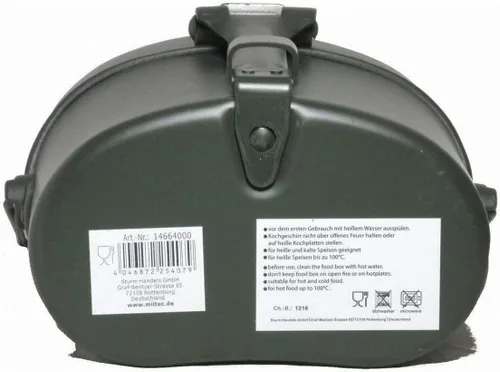 Miniatura 3 de MIL-TEC Kit de desorden de aluminio gris de estilo alemán Lata militar portátil de tres partes con marco de aplauso Ideal para camping