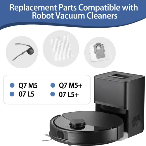 Miniatura 2 de Kit de accesorios de repuesto compatible con Roborock Q7 M5/Q7 M5+/Q7 L5/Q7 L5+ robot aspirador, 2 cepillos principales, 4 filtros HEPA, 6