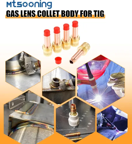 Miniatura 3 de 5 piezas de cuerpo de pinza de lente de gas, 45V27 1/8 pulgadas (0.126 in) de repuesto para antorcha de soldadura TIG serie WP-17/18/26