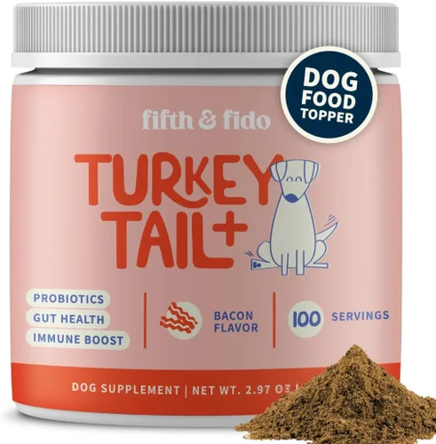 Fifth & Fido Seta cola de pavo para perros – Suplemento de seta cola de pavo para perros con apoyo inmunológico para lipomas, bultos y
