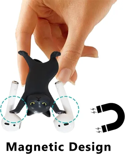 Miniatura 6 de 5 soportes magnéticos anticaídas para Airpod de gato bailando, bonitos soportes para auriculares, accesorios compatibles con Apple Airpods PRO/3/2/1