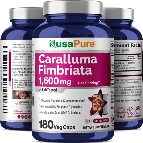 Miniatura 5 de NusaPure Caralluma Fimbriata 1600mg - 180 cápsulas vegetales (sin OMG, vegano)
