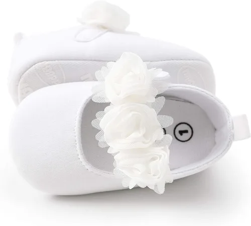 Miniatura 38 de RVROVIC Mocasines de princesa para bebé, zapatos brillantes de Mary Jane, zapatos de cuna de suela suave y ligera de primera calidad, zapatos