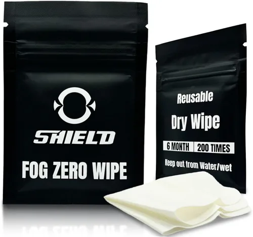 O SHIELD Dry Fog Zero Wipe - Paquete individual, limpieza sin niebla de fútbol para lentes, gafas, viseras deportivas, viseras de casco, pantalla de