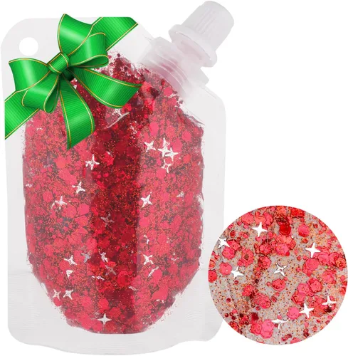 Miniatura 9 de MEICOLY Purpurina facial de Navidad, purpurina navideña para el cabello para niños y mujeres, regalos de relleno de calcetines, maquillaje