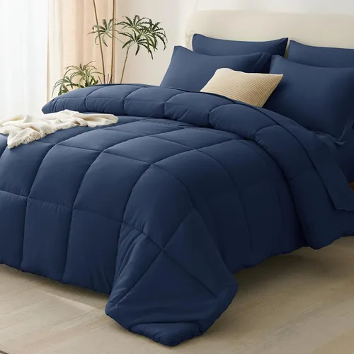 Miniatura 14 de CozyLux Juego de edredón tamaño individual XL, color beige, juego de cama de 5 piezas individual XL, juego de ropa de cama suave extra largo