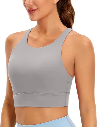 CRZ YOGA Butterluxe - Brasier deportivo de cuello alto con tirantes delgados para mujer, con relleno, espalda cruzada, para entrenamiento, deportes,