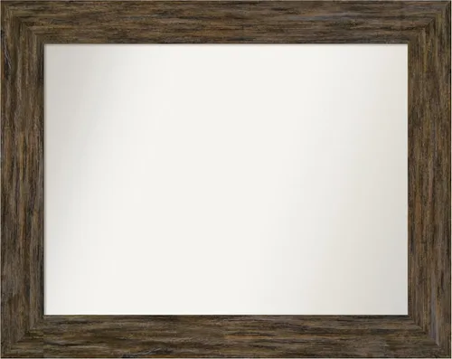 Miniatura 29 de Amanti Art Espejo personalizado, espejo de baño marrón Fencepost, espejo de pared o espejo de tocador de baño sobre el fregadero (27 x 27 pulgadas)
