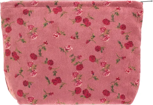 Miniatura 54 de Pazimiik Bolsa de maquillaje floral, grande, de algodón, con cremallera para bolsa de viaje, organizador de maquillaje de lona para mujeres, Algodón