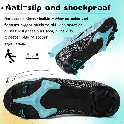 Miniatura 4 de Tacos de fútbol para niños y niñas, zapatos de fútbol para césped AGFG