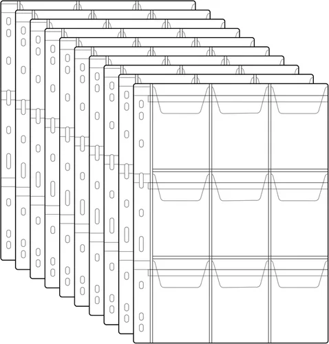 Páginas de Encuadernación para Monedas de 90 Bolsillos - Fundas de 2.5×3.3 pulgadas, 10 hojas sueltas, Fundas para Colección de Monedas de Medallón,