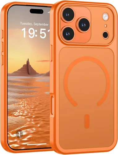 Miniatura 37 de SUPFINE Funda magnética para iPhone 11 Pro Max (compatible con MagSafe) (protección contra caídas de grado militar), delgada, translúcida mate, a