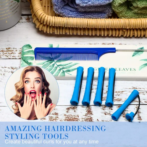 Miniatura 6 de 48 piezas de varillas para el cabello permanente, varillas cortas de onda fría, planchas de permanente de plástico, rulos para rizar el cabello