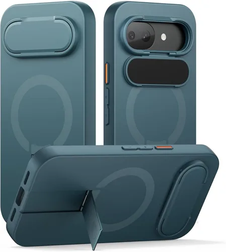 Miniatura 17 de SURITCH Funda para teléfono Google Pixel 9 Pro XL, compatible con MagSafe, funda protectora con cubierta de cámara y soporte de metal ajustable