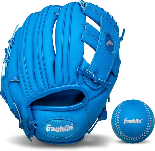 Miniatura 11 de Franklin Sports Guantes de béisbol para niños, guantes de teeball RTP para jóvenes + juego de pelotas, guantes de teeball para niños y niñas, niños
