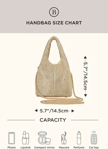 Miniatura 7 de BABEYOND Bolsos de mano para mujer Bolsas de noche brillantes con purpurina y diamantes de imitación portátil para fiesta, baile de graduación, boda