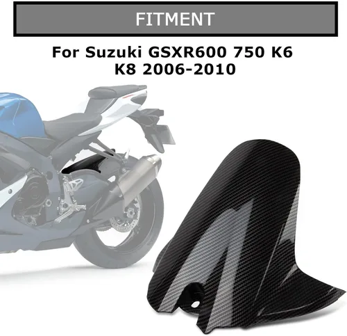 Miniatura 2 de Guardabarros para rueda trasera con abrazadera de neumático para GSXR600 750 K6 K8 2006-2010 de fibra de carbono pintada