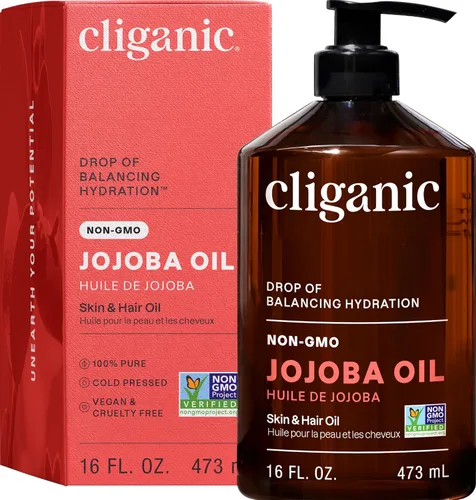 Miniatura 8 de Cliganic Aceite de jojoba no GMO para piel, cabello y cara (60 ml) 100% puro, natural, prensado en frío, sin refinar, sin hexanos