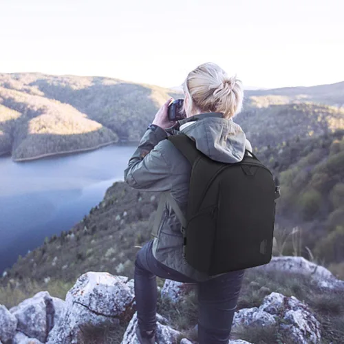 Miniatura 7 de BAGSMART - Mochila para cámara DSLR o SLR, con espacio para láptop de hasta 13.3 pulgadas, impermeable (incluye funda para lluvia), incluye sujeción
