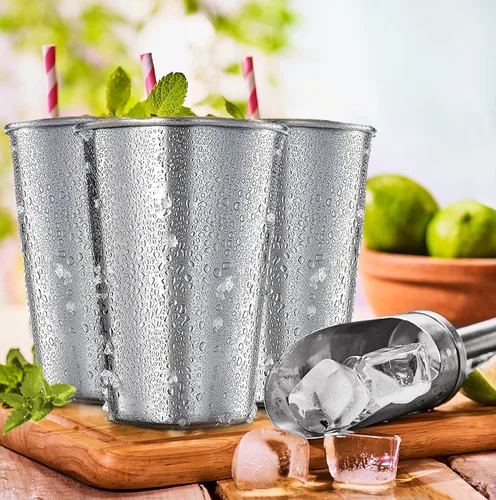 Miniatura 5 de Vasos de Pinta de Acero Inoxidable Vasos para Agua de 16 onzas - Irrompibles, Sin BPA, Apilables de Calidad Premium 18/18 Vasos de Metal para Beber