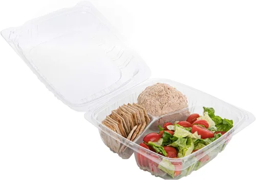 Miniatura 9 de Recipientes de postre (paquete de 25 – 6 x 6 x 3) contenedores de plástico desechables para alimentos, contenedor de alimentos transparente