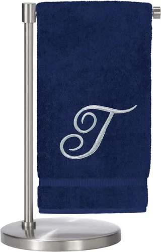 Miniatura 87 de Script R - Toalla de baño con monograma, regalo personalizado, 27 x 54 pulgadas, juego de 1 toalla bordada con texto dorado, 100% algodón turco