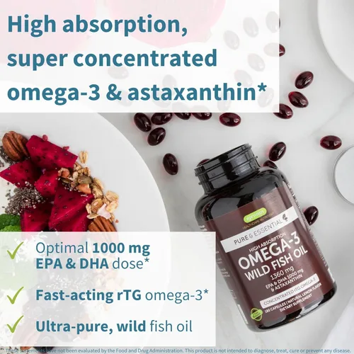 Miniatura 2 de Igennus - Aceite de pescado silvestre omega-3 de alta absorción + paquete multivitamínico metilado para hombre, 1000 mg de EPA y DHA, 180 cápsulas