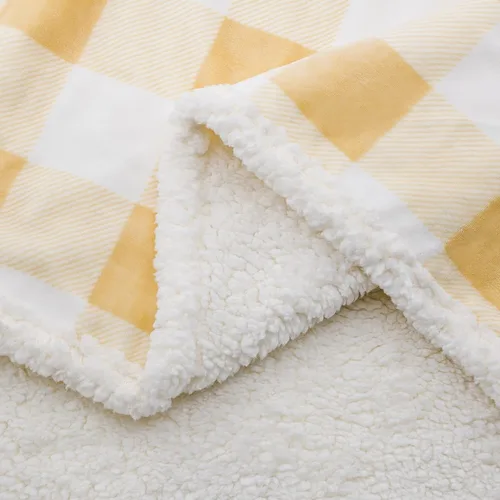 Miniatura 3 de BEAUTEX Manta de Vellón Sherpa, Mantas y Cobijas de Felpa a Cuadros Búfalo Súper Suaves y Cálidas, Manta Ligera Acogedora y Suave para Sofá y Cama