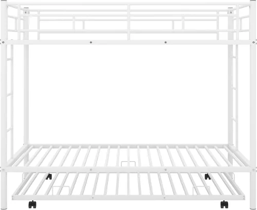 Miniatura 8 de Bellemave Litera individual sobre cama individual con nido, marco de cama de metal con escalera y rieles de seguridad para niños, niñas, niños
