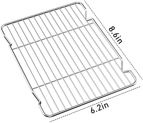 Miniatura 2 de Estantes de enfriamiento de acero inoxidable, juego de 3, 8.6 pulgadas de largo x 6.2 pulgadas de ancho x 0.5 pulgadas de alto, estantes de alambre