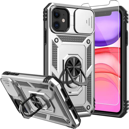 Miniatura 8 de Funda para iPhone 11 de 6.1 pulgadas, con protectores de pantalla y funda para cámara, [grado militar] de 16 pies. Funda a prueba de caídas con Negro