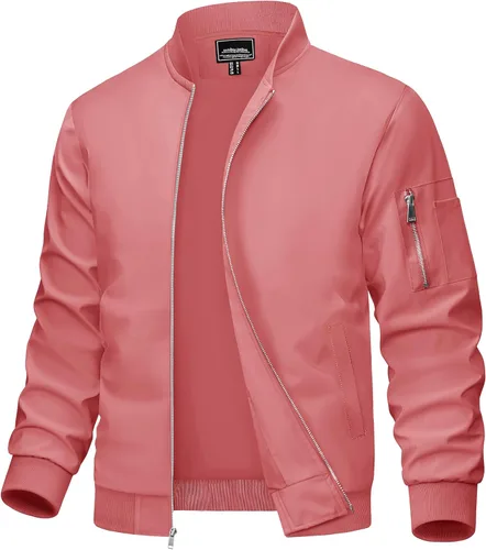 Miniatura 21 de MAGCOMSEN Chaqueta para hombre, ligera, cortavientos, chaqueta bomber resistente al viento, chaqueta casual con cremallera, abrigos ropa exterior