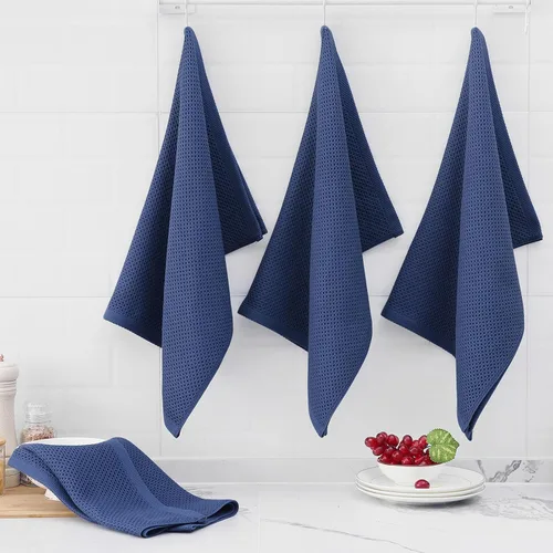 Miniatura 58 de Homaxy Trapos de cocina de 100% algodón, tejido de punto gofre, ultrasuaves, absorbentes y de secado rápido, 12 x 12 pulgadas, paquete de 6, blanco
