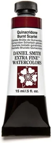 DANIEL SMITH 284600087 Tubo de pintura para acuarela extrafino, 15 ml, Quinacridona, Escarlata (quemada), 0.5 fl oz (Paquete de 1)