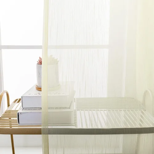 Miniatura 4 de FY FIBER HOUSE - Cortinas transparentes de lino de 84 pulgadas para ventana, 2 paños de gasa transparente con ojales de 52 x 84 pulgadas, azul