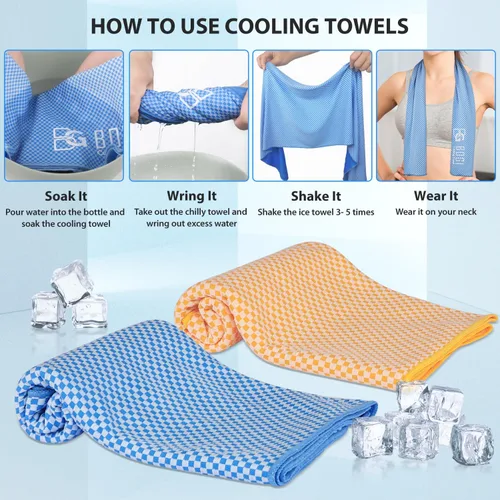 Miniatura 5 de BOGI Toallas refrescantes para cuello y cara, toalla suave y transpirable para enfriamiento instantáneo, se mantiene fresca para yoga, deportes