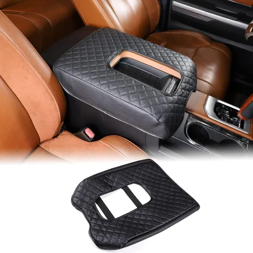 Miniatura 10 de Aunginsy Funda para reposabrazos de consola central compatible con Toyota Tundra 2007-2021, de cuero, almohadilla de tapa de cojín de consola media