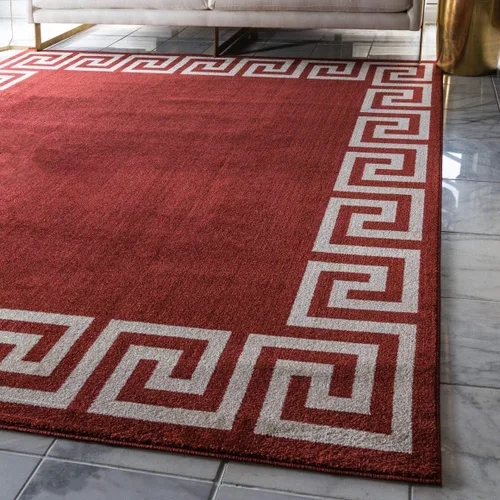Miniatura 36 de Unique Loom Athens Collection - Alfombra clásica geométrica con diseño de borde moderno, 2 x 3 pies, color carbón/beige