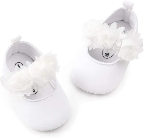 ENERCAKE Zapatos de bebé para niña, suela suave, floral, recién nacido, Mary Jane, zapatos planos para bautizo, zapatos