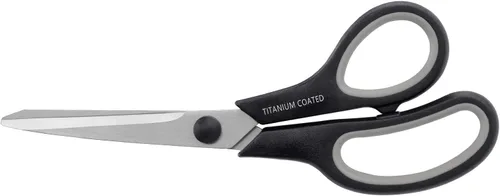 Tijeras multiusos de 8 pulgadas con revestimiento de titanio, tijeras afiladas resistentes para diestros o zurdos, asas de agarre cómodo para