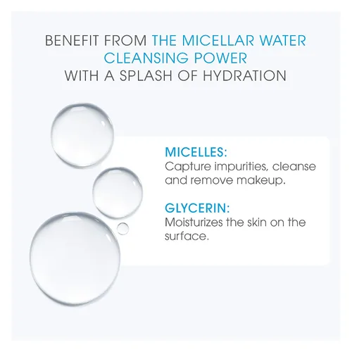 Miniatura 3 de Bioderma - Agua micelar Hydrabio H2O - Limpiador facial y desmaquillante - Agua limpiadora micelar para pieles sensibles deshidratadas