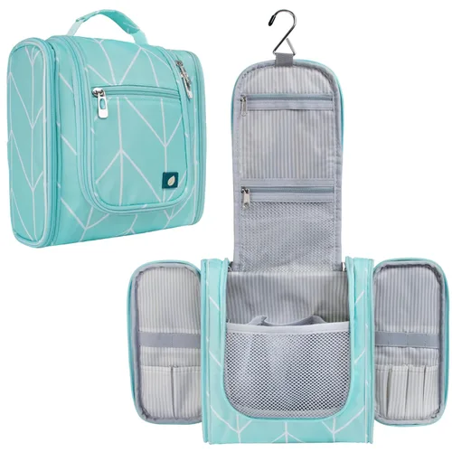 Miniatura 18 de PAVILIA - Bolsa de aseo para viaje para mujeres y hombres, organizador cosmético colgante, bolsa de maquillaje resistente al agua para accesorios