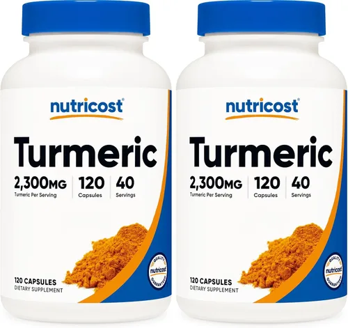 Miniatura 10 de Nutricost Turmeric (95% curcumioides) 0.017 onzas, 120 cápsulas con Bioperina, 1 botella, 1