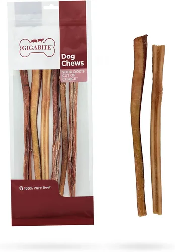Miniatura 15 de GigaBite Bully Sticks - Golosinas masticables para perros totalmente naturales, sin olor y cuero crudo, masticables de larga duración con alto