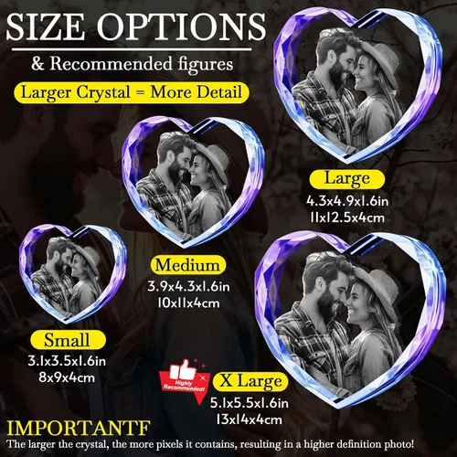 Miniatura 6 de Emoragifou Foto de cristal 3D, regalos personalizados para mujeres, mamá, papá, pareja, ella, regalo personalizado con tu propia foto, imagen