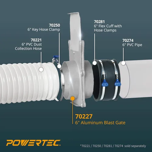 Miniatura 4 de POWERTEC 70227V - Puerta de explosión de 6 pulgadas para colector de polvo, accesorios de recolección de polvo, 1 paquete Puerta de explosión