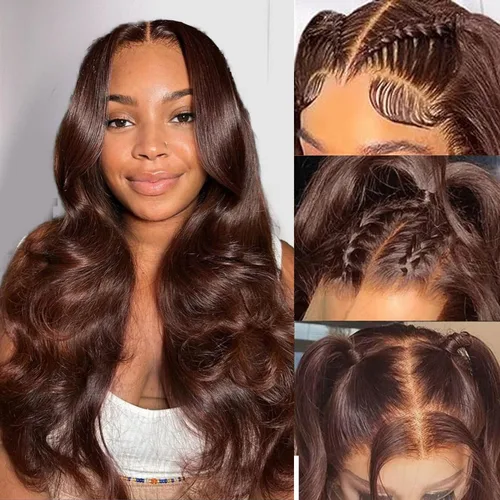 Miniatura 7 de Alipeacock Peluca de cabello humano 613 con encaje frontal de 13 x 6, densidad del 200 %, pelucas de cabello humano ondulado rubio prearrancado