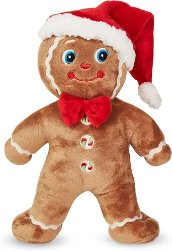 Miniatura 9 de Bearington Holly Ginger the Gingerbread - Animal de peluche navideño de 10 pulgadas, adorable juguete de niña de jengibre relleno con tela de felpa
